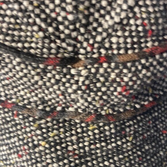 Scala Pronto OS Wool Blend Cloche Bucket Hat Tweed Black & White Plaid Trim - Picture 6 of 7